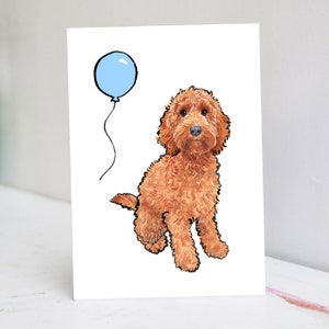 Cartão Cockapoo Vermelho Personalizado