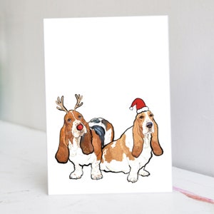 Cartão de Natal Basset Hound