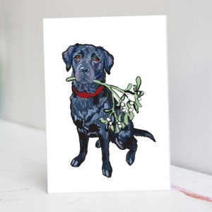 Schwarzer Labrador Weihnachtskarte | Black Labradorit Weihnachtskarte