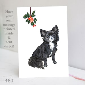 Schwarzer Chihuahua Weihnachtskarte