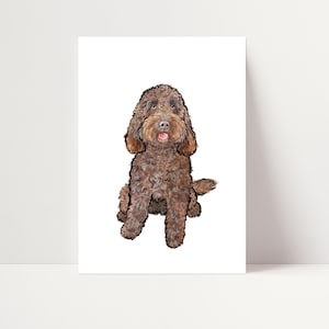 Chocolate Cockapoo Print | Chocolate Cockapoo Wall Art