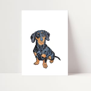 Black and Tan Dachshund Print | Black Dachshund Wall Art