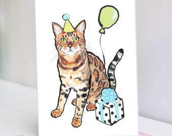 Bengal Cat Birthday Card | Bengal Cat Card