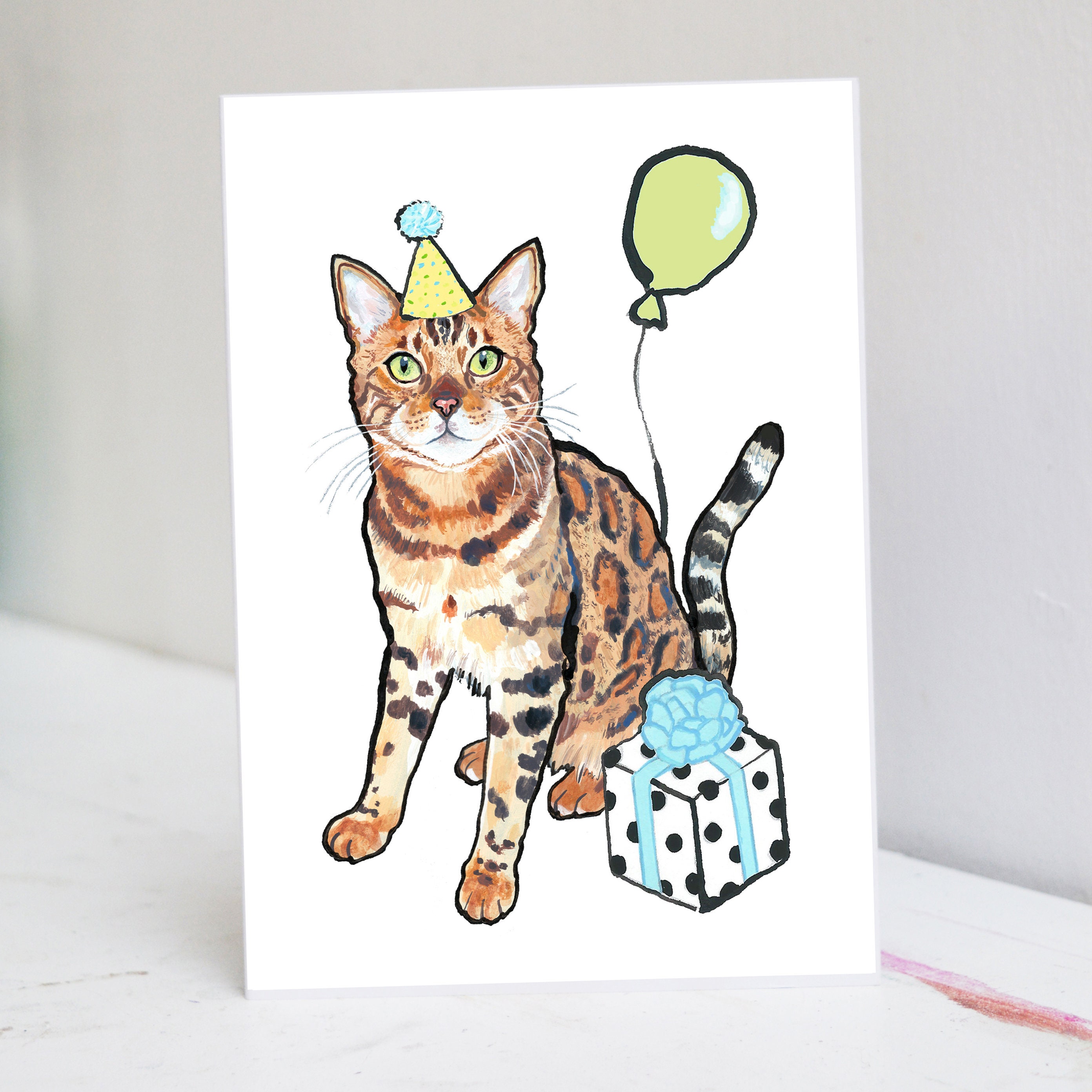 Bengal Cat Birthday Card Bengal Cat Card - Etsy UK