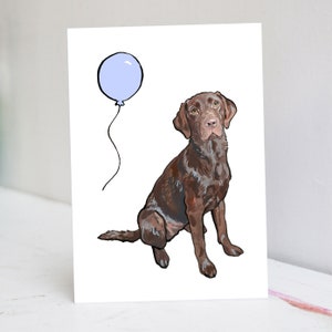 Biglietto di auguri personalizzato Labrador cioccolato II