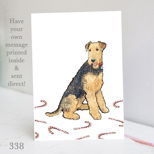 Carte de Noël Airedale Terrier