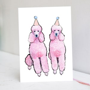 Personalised Pink Poodle Card