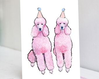 Personalised Pink Poodle Card