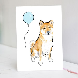 Carte de fête Shiba Inu personnalisée