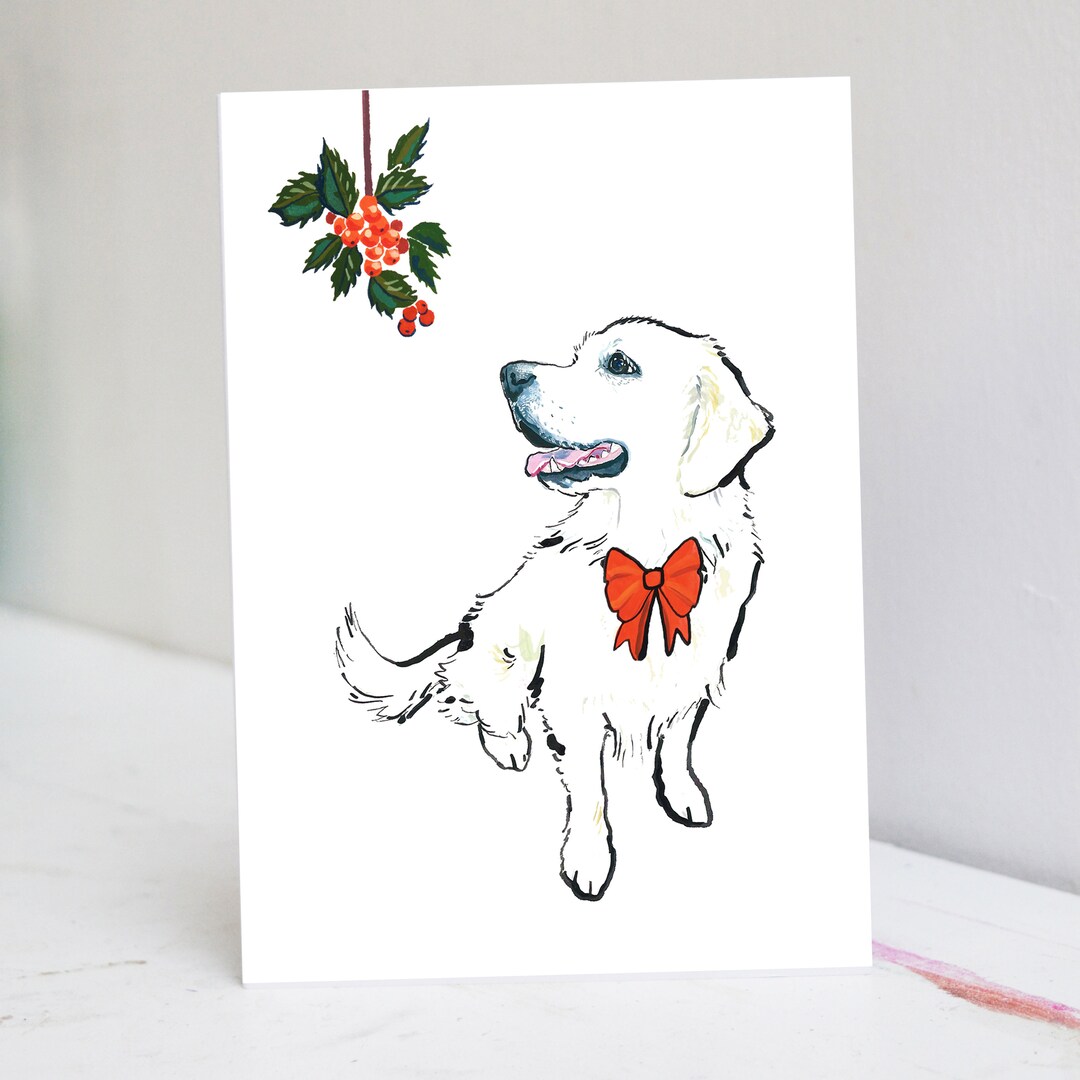 Golden Retriever Christmas Card - Etsy