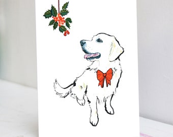 Carte de Noël Golden Retriever