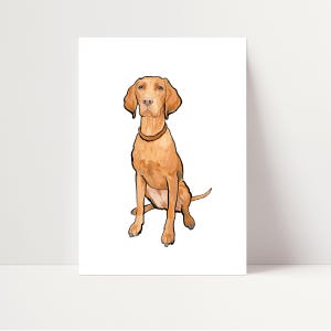 Ungarischer Vizsla Druck | Vizsla Wandkunst | Viszla Druck