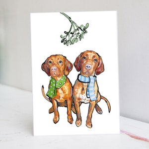 Cartão de Natal Vizsla