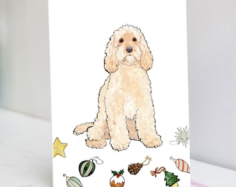 Personalised Cream Cockapoo Christmas Card
