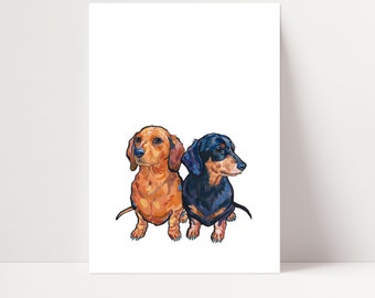Impresión de Dachshund / Arte de pared de Dachshund