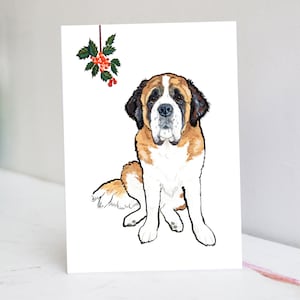 Personalised St Bernard Christmas Card