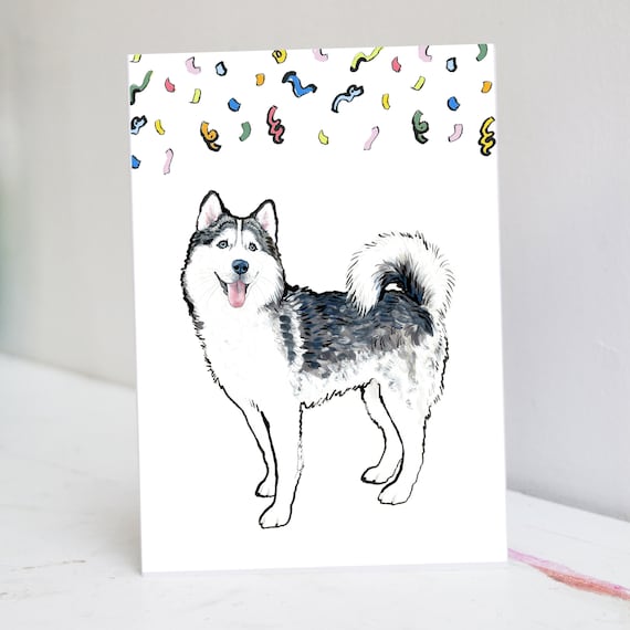 Personalised Husky Card Etsy