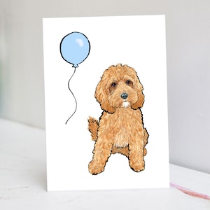 Tarjeta de cumpleaños personalizada con el Cavapoo Ruby
