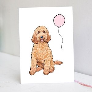 Carte personnalisée Cockapoo rouge rubis