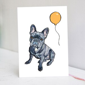 Personalisierte blaue Frenchie Karte