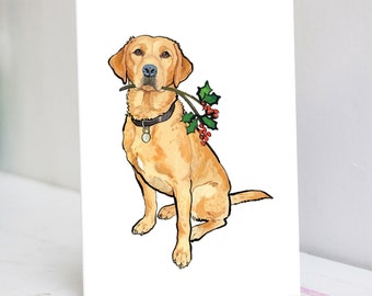 Personalised Fox Red Labrador Christmas Card