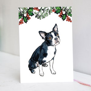 Cartolina di Natale del Boston Terrier