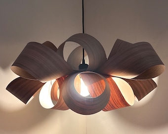 Wooden Pendant Light | Wood Lampshade | Ceiling Light | Flushmount Ceiling Light | Lampshade | Chandelier Lighting | Handmade Lamp