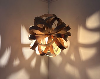 Wooden Ceiling Light, Ceiling Pendant, Handmade Wooden Light Shade, Oak Light, Light Shade, Ceiling Light, Pendant Light