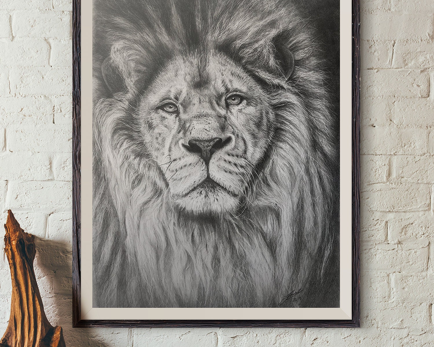 ORIGINAL Lion Pencil Drawing by Jason Bodell – A2 – Lion Portrait, Fine ...