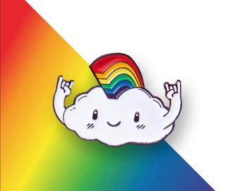 The proud Mohawk punk cloud LGBTQ LGBT - pride - rainbow - Empower Enamel Pin Badge