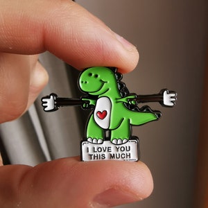 I love you this much dino enamel pin dinosaur pin I Love Dinosaur Pins Animal Hard Enamel Pin Pin Gift For Her image 5