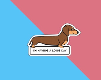 Dachshund Vinyl Sticker: Wiener Dog Art (10x60mm)