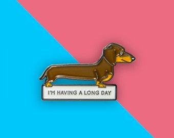 Dachshund Enamel Pins (Black or Brown)