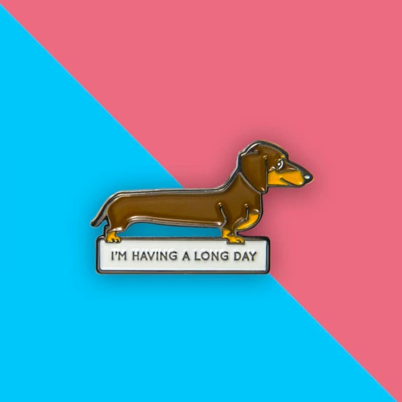 Dachshund Enamel Pins Black or Brown