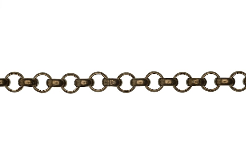 7mm Rolo Belcher Chain Available in 8 Finishes 10ft Spools