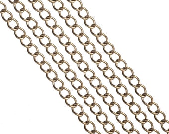 4mm Permanent Waterproof Gold Stainless Steel Curb Chain Sold By The Foot