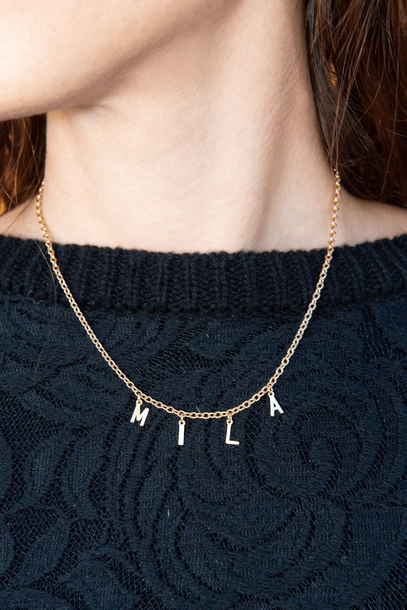 Custom Letter Necklace Custom Name Necklace Initial Necklace
