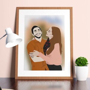Couple Proposal Portrait, Custom Portrait From Photo, Engagement Gift, Gift for Couples, Anniversary Gift for him, Watercolor Painting