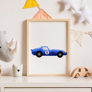 Blue Race Car Print, Racing Wall Art, Sport Car Poster, Racing Boy Bedroom Decor, Sports Bedroom Decor, DIGITAL, Race1