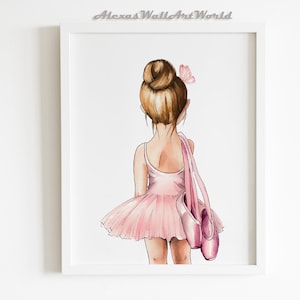 Little Ballerina Wall Art, Pink Ballerina Nursery Decor, Printable Wall Art, Ballet Dancer Poster, Toddler Girl Room Decor, Ballerina Print