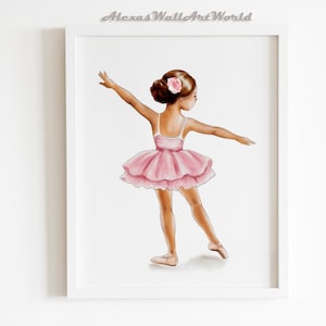 Ballerina Wall Art, Watercolour Ballerina Print, Ballerina Print For Girl Room, Ballerina Nursery Wall Art Print, Blush Pink Ballerina