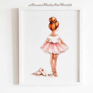 Ballerina Wall Art, Little Princess Ballerina Girl Print, Toddler Girl Nursery Decor, Ballet Dancer Girl Bedroom Art, Blush Nursery Decor