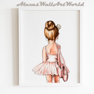 Watercolour Ballerina Wall Art, Toddler Girl Bedroom Decor, Blush Pink Ballerina Printable, Ballet Dancer Bedroom Decor, Cute Ballerina