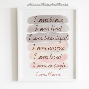 Kids Positive Affirmations Wall Art, Girls Bedroom Affirmation Print, Children Empowerment, Toddler Girl Bedroom Decor, DIGITAL Poster