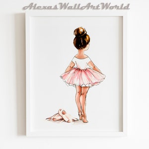 Ballerina Wall Art, Blush Pink Ballerina Nursery Decor, Printable Wall Art, Ballet Dancer Poster, Toddler Girl Room Decor, Little Ballerina