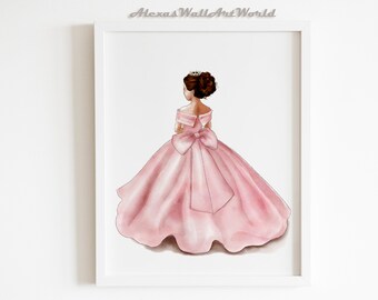 Girls Bedroom Prints, Princess Prints, Princess Wall Art Decor, Little Girl Nursery Decor, Toddler Girl Wall Art, Pink Girls Room Poster