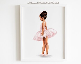 Lámina de bailarina afroamericana, arte mural para habitación infantil (descarga digital)