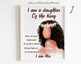 Daughter of the King Poem Print, Inspirational Girl Room Decor (Digital)