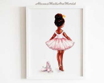 Black Ballerina Art Etsy