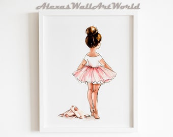 Ballerina Wall Art, Blush Pink Ballerina Nursery Decor, Printable Wall Art, Ballet Dancer Poster, Toddler Girl Room Decor, Little Ballerina